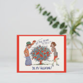 ヴィンテージ1920年代フラッパー・バレンタイン・ハガキ シーズンポストカード (スタンド正面)