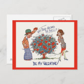 ヴィンテージ1920年代フラッパー・バレンタイン・ハガキ シーズンポストカード (正面/裏面)