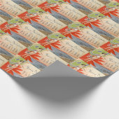 ヴィンテージ1920年代フロリダの女の子からメリークリスマス ラッピングペーパー (角)