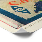 ヴィンテージ1920年代プリントアダムズフルーツガム ポスター (角)