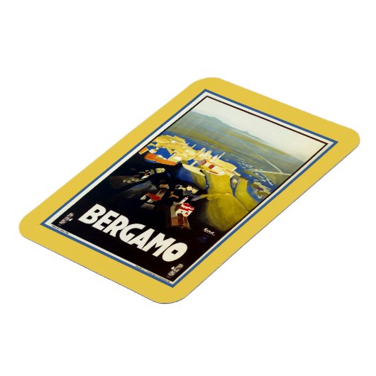 ヴィンテージ1920年代ベルガモイタリアン旅行 マグネット (左側)