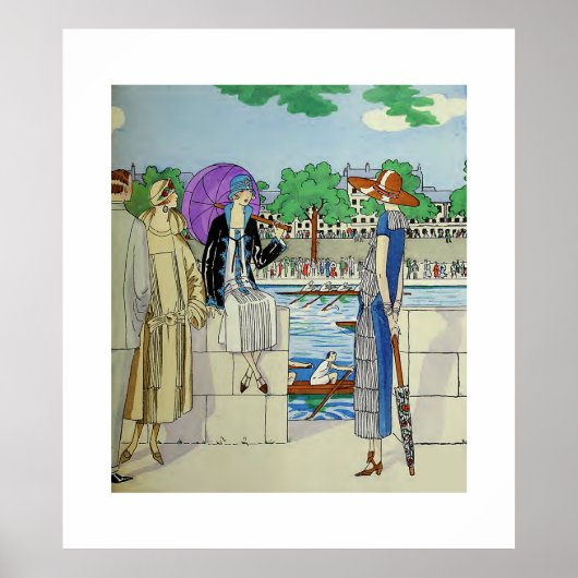 ヴィンテージ1920年代レディースアットクルーレースレガッタ ポスター (正面)