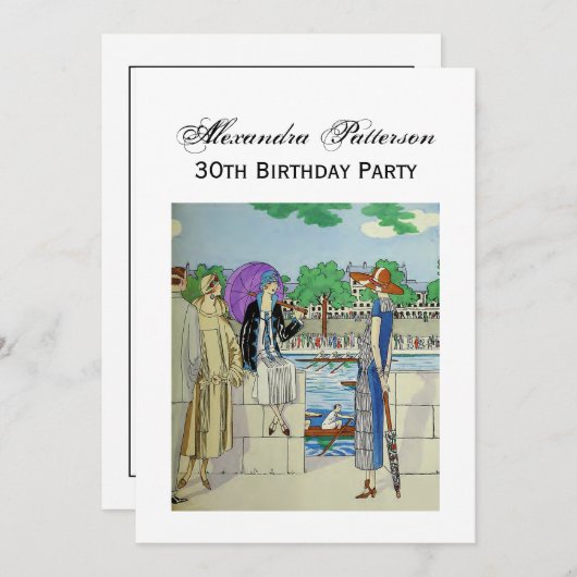 ヴィンテージ1920年代レディースアットクルーレースレガッタ 招待状 (正面/裏面)