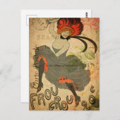 ヴィンテージ1920年代レトロ女性ダンサーフローラフランスの ポストカード (正面/裏面)