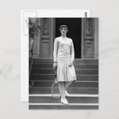 ヴィンテージ1920年代女子テニスファッション ポストカード (正面/裏面)