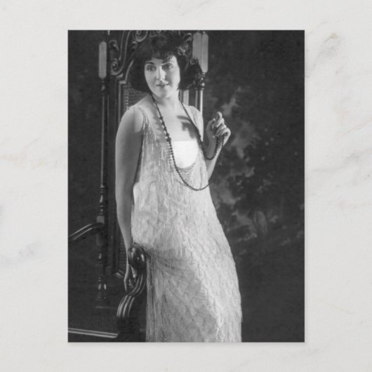 ヴィンテージ1920年代女性用フラッパーファッション ポストカード (正面)