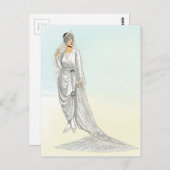 ヴィンテージ1920年代結婚のガウンイラストレーション ポストカード (正面/裏面)