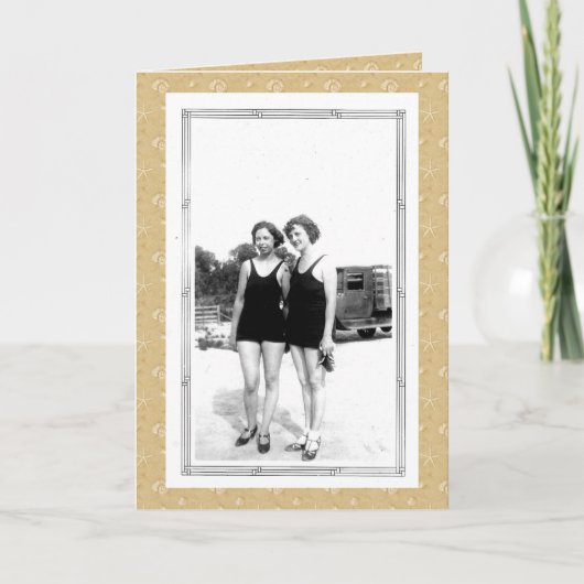 ヴィンテージ1920年代、水着姿の女性 カード (正面)