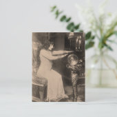ヴィンテージ1920水晶玉占い師の写真 ポストカード (スタンド正面)