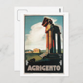 ヴィンテージ1920sアグリゲントイタリアン旅行 ポストカード (正面/裏面)