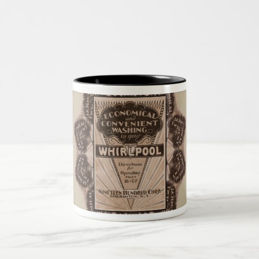 ヴィンテージ1920sアールデコパンフレット表紙 ツートーンマグカップ (中央)
