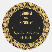 ヴィンテージ1920sアールデコ幾何学模様 ラウンドシール (正面)