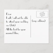 ヴィンテージ1920sウェディングRSVPポストカード インビテーションポストカード (裏面)