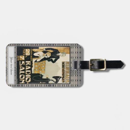 ヴィンテージ1920sオランダ無線サロンのカスタマイズ ラゲッジタグ (正面横)