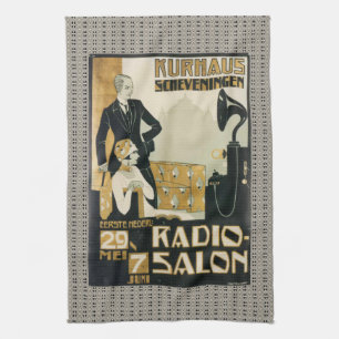 ヴィンテージ1920sオランダ無線サロン キッチンタオル