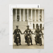ヴィンテージ1920sオートバイの警官 ポストカード (正面/裏面)