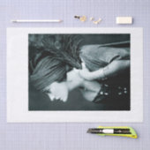 ヴィンテージ1920sガール&ピーコックフェザーティッシュ紙 薄葉紙 (クラフト)