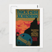 ヴィンテージ1920sサンタフェ旅行ad ポストカード (正面/裏面)