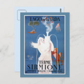 ヴィンテージ1920sシルミオイタリアンン旅行広告 ポストカード (正面/裏面)