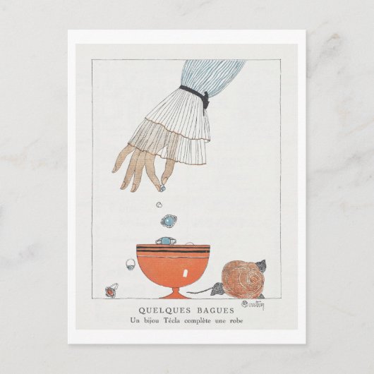 ヴィンテージ1920sテクラジュエリー広告 ポストカード (正面)