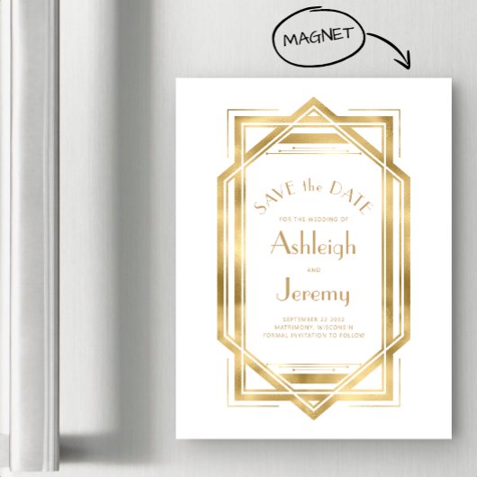 ヴィンテージ1920sデコホワイト金ゴールド保存日付