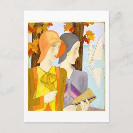 ヴィンテージ1920sドレスファッションデザイン ポストカード (正面)