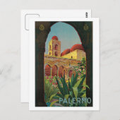 ヴィンテージ1920sパレルモシチリア旅行広告 ポストカード (正面/裏面)