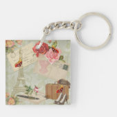 ヴィンテージ1920sフラッパー女の子inパリアート キーホルダー (裏面)