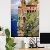 ヴィンテージ1920sマッジョーレ湖修道院イタリアン旅行 ポスター (ホームオフィス)