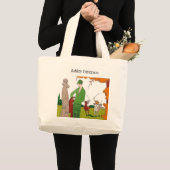 ヴィンテージ1920sレディースアットポロマッチスケッチ ラージトートバッグ (正面(商品))