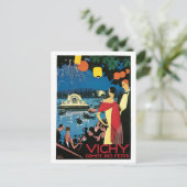 ヴィンテージ1920sヴィシー旅行フランスの広告 ポストカード (スタンド正面)