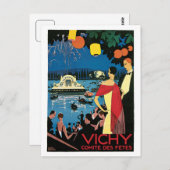 ヴィンテージ1920sヴィシー旅行フランスの広告 ポストカード (正面/裏面)