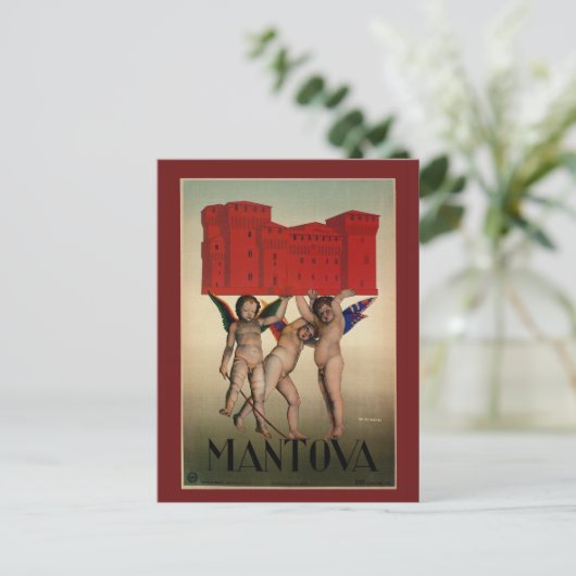 ヴィンテージ1920s旅行イタリアンマントヴァ ポストカード (スタンド正面)