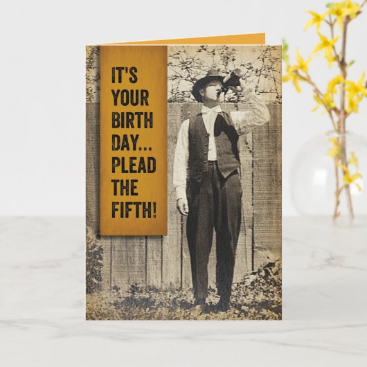 ヴィンテージ1920s男 – 五番目のブーゼ誕生日 カード (黄色い花)