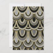 ヴィンテージ1920s白黒と金ゴールドグリッター 招待状 (裏面)