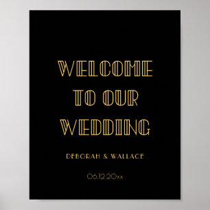 ヴィンテージ1920s art deco私たちのサイン結婚へようこそ ポスター