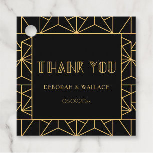 ヴィンテージ1920s art deco geometric 結婚'sありがとう フェイバータグ