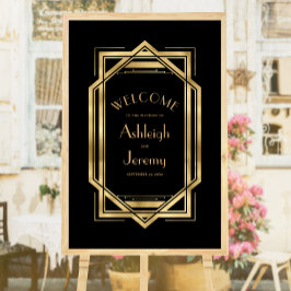 ヴィンテージ1920s Deco 24x36ブラック金ゴールド結婚ズ ポスター