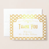 ヴィンテージ1920's Gatsby Photo'結婚s Thank You 箔カード (封筒付き正面)