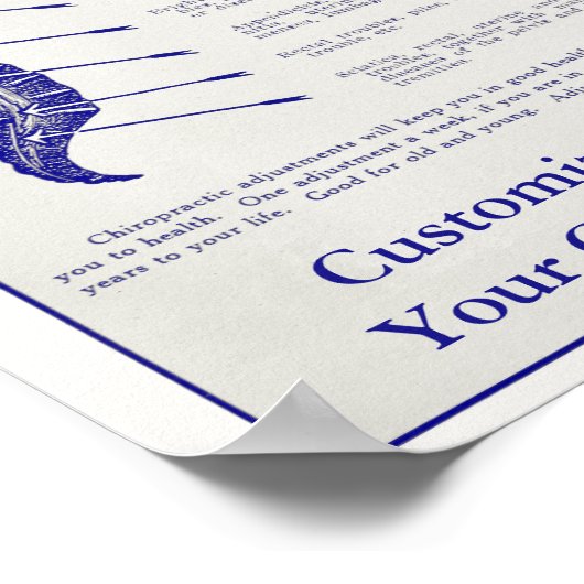 ヴィンテージ1921カイロプラクティックアドアートポスター ポスター (角)