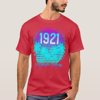 ヴィンテージ1921誕生日第100審美的サンセットパーム Tシャツ