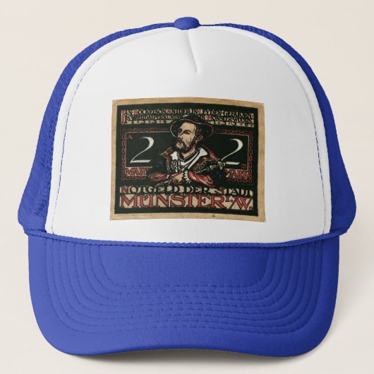 ヴィンテージ1921 2 Mark Notgeld Banknote Trucker Hat キャップ (正面)
