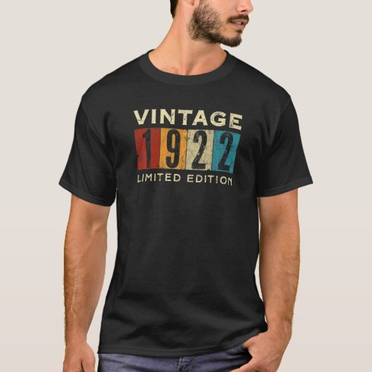 ヴィンテージ1922年100歳100誕生日 Tシャツ (正面)