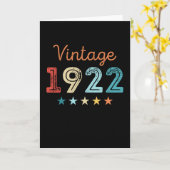 ヴィンテージ1922 100誕生日レトロギフト100年 カード (黄色い花)