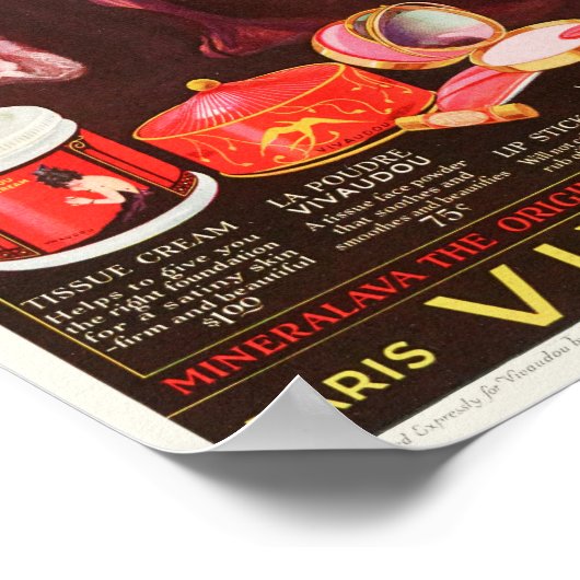 ヴィンテージ1923ファッション美しい広告メイクアップ ポスター (角)