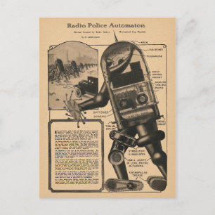 ヴィンテージ1924無線警察オートマトンデザイン ポストカード