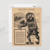 ヴィンテージ1924無線警察オートマトンデザイン ポストカード (正面/裏面)