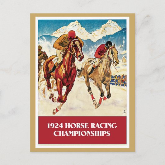 ヴィンテージ1924競馬広告 ポストカード (正面)