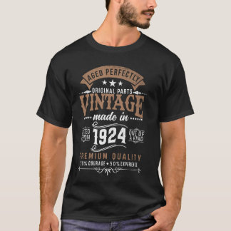 ヴィンテージ1924 100誕生日100年男性へW Tシャツ