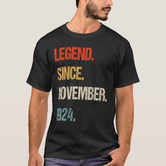 ヴィンテージ1924 99歳の誕生日レトロ99歳 Tシャツ (正面)